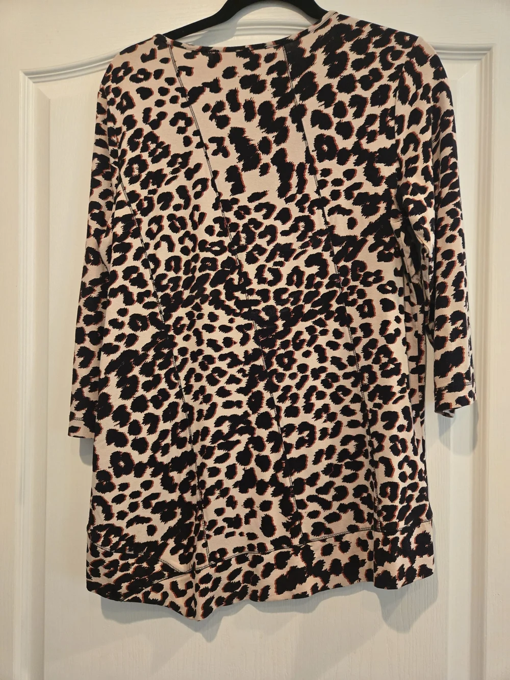 Leopard-Print Scoop Neck Tunic in Tan and Black